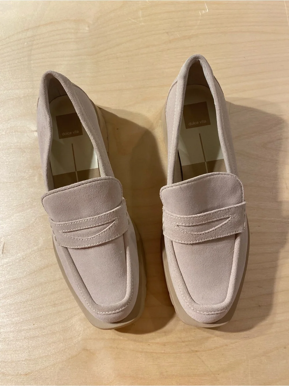 Dolce Vita Blush Pink Suede Penny Loafers 10 (SJ)